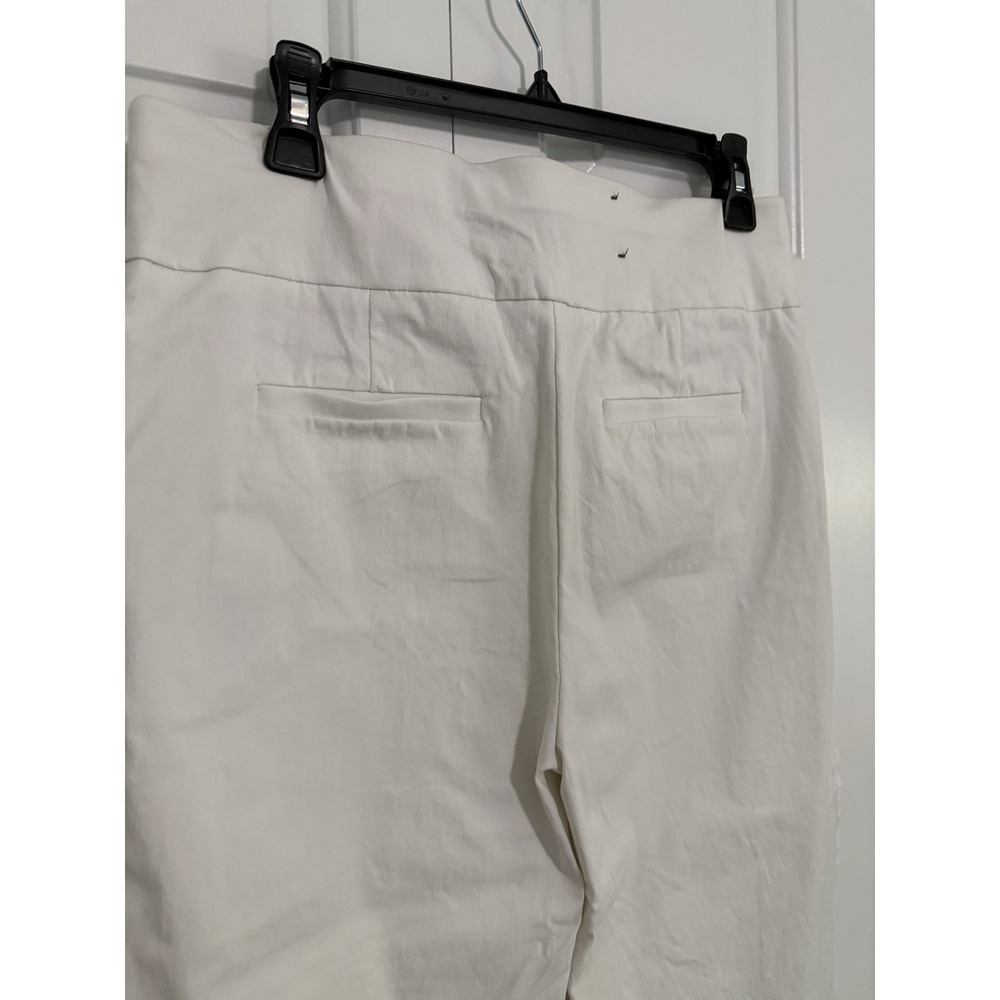 INC International Crop Zipper Pockets Pull On White Pants Womens 12 - Picture 6 of 7